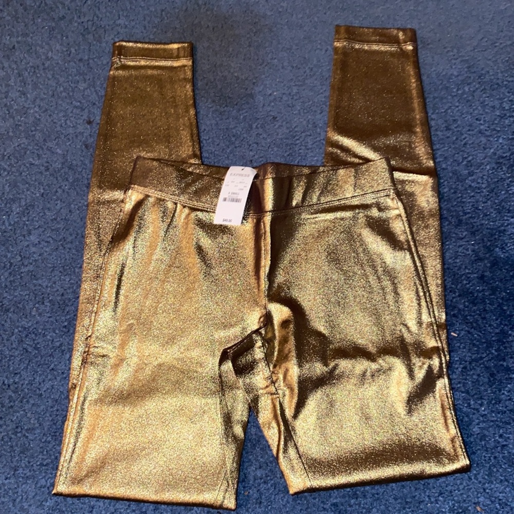 Brand new with tags Express gold leggings XS